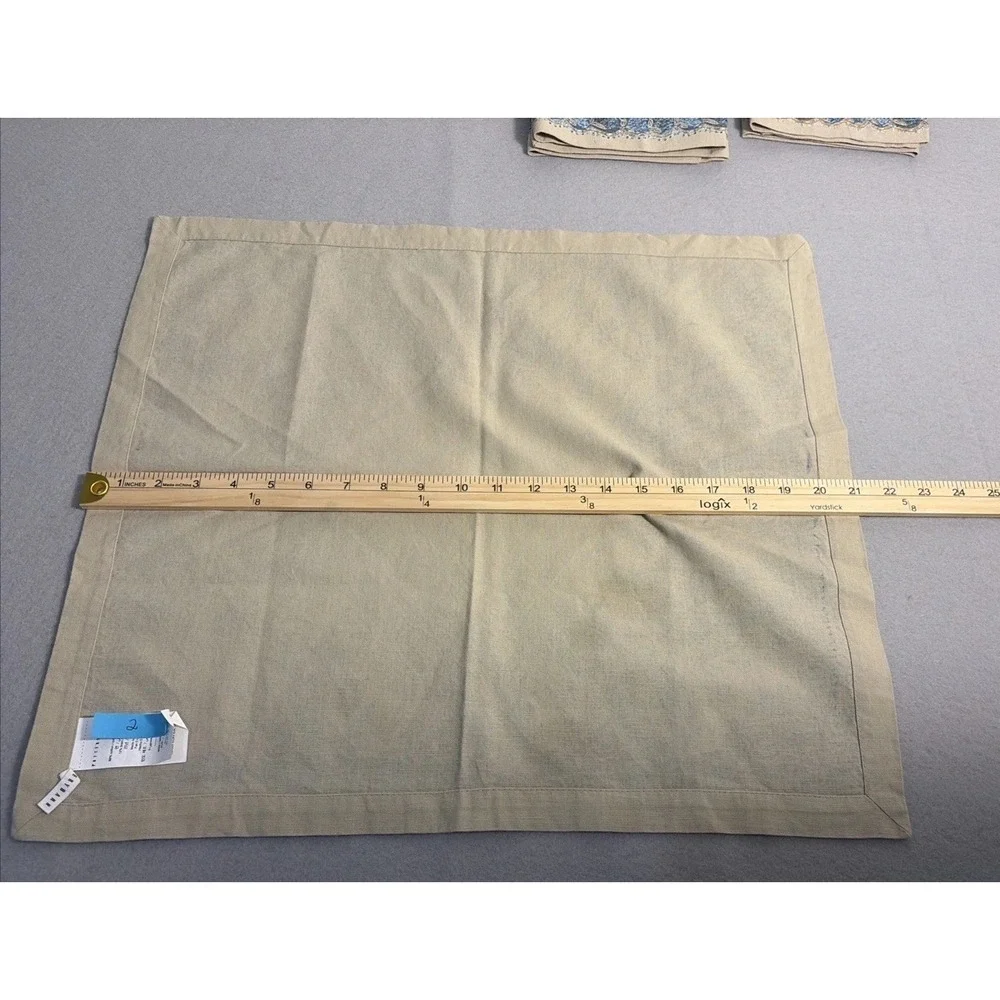 Pottery Barn Paisley Linen Cotton Blend Napkins Set Of 8
